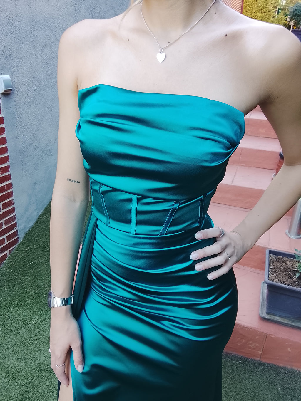 Vestido largo Dafne petróleo