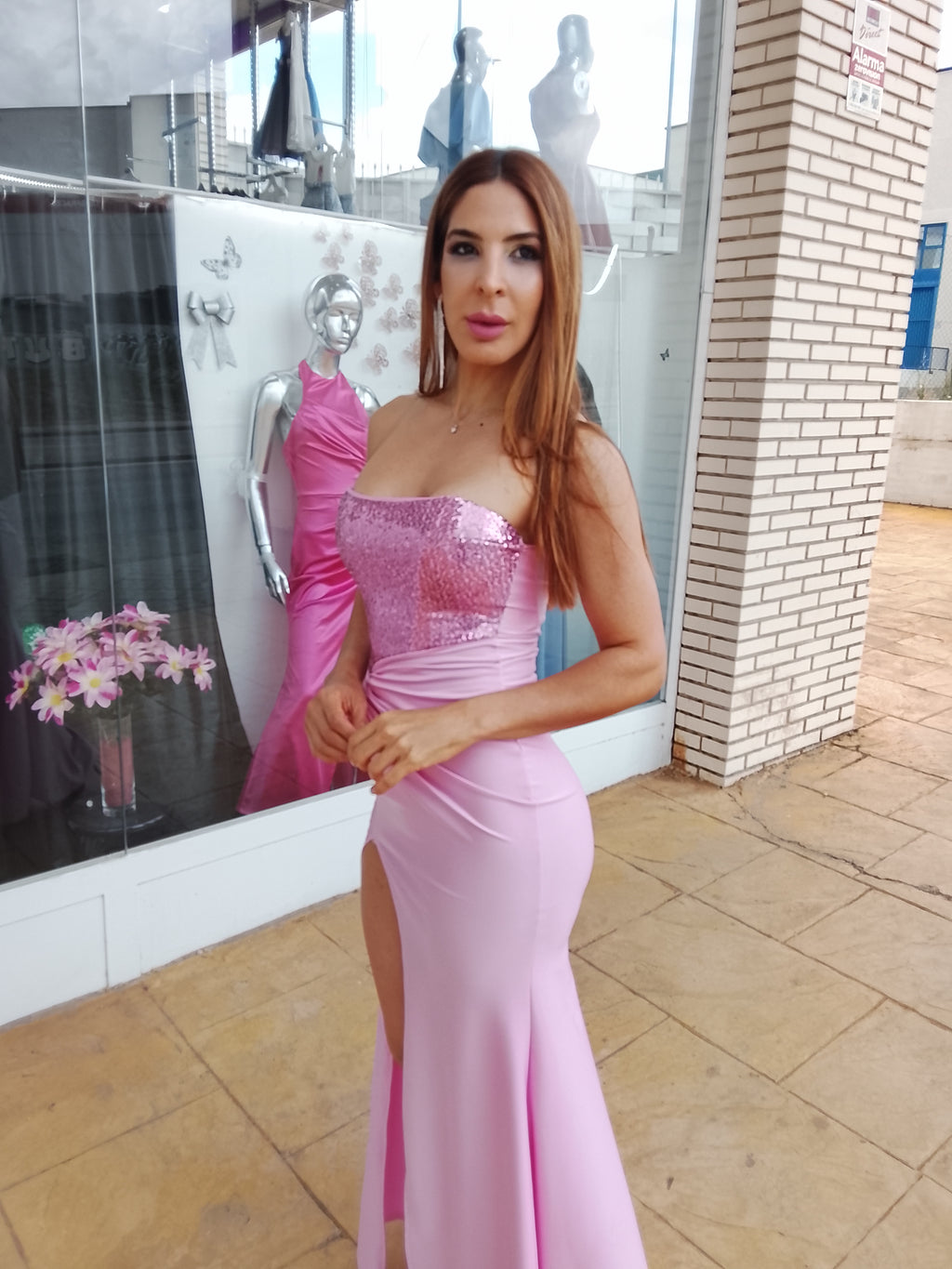 Vestido largo Veroh rosa