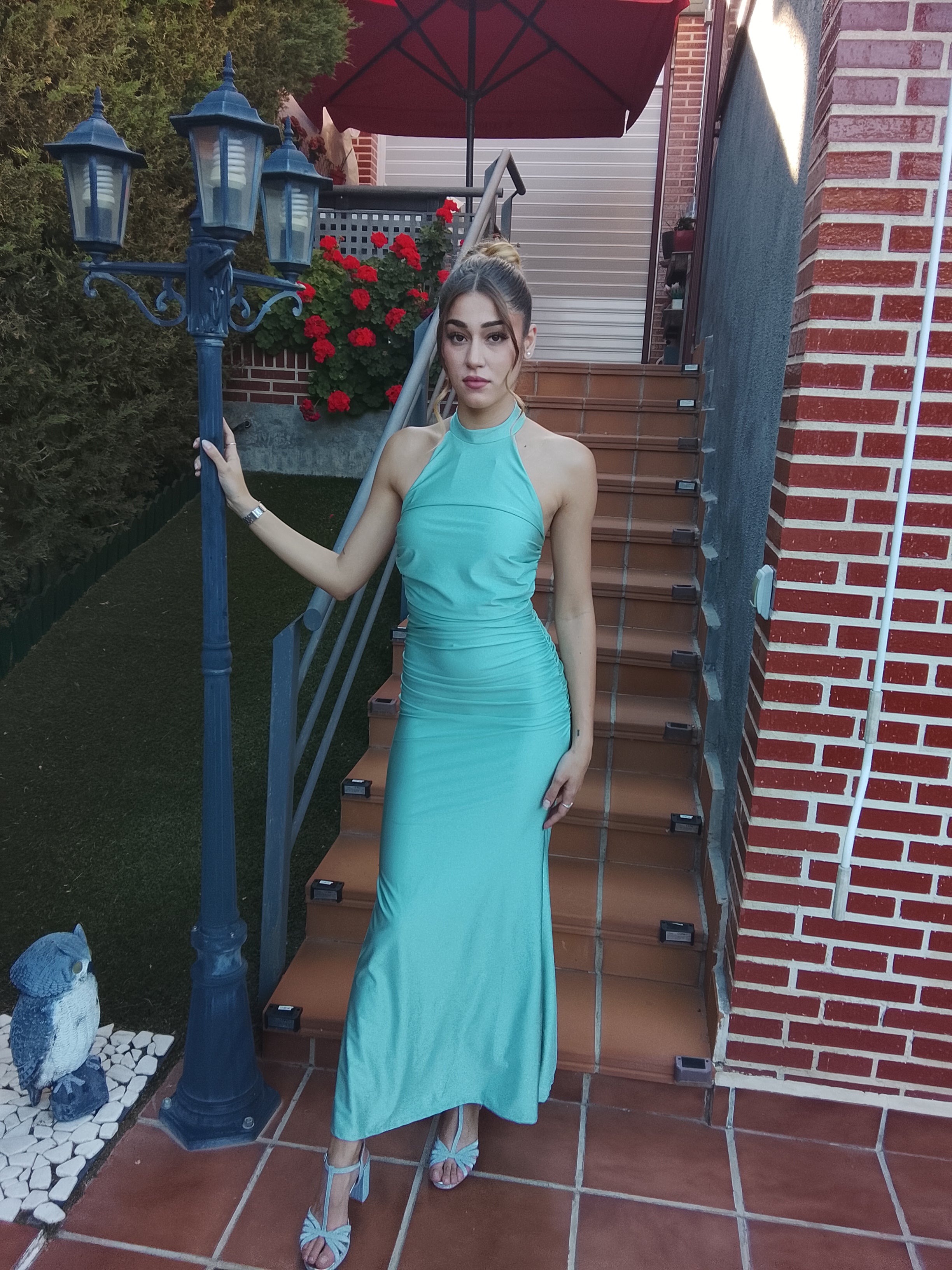 Vestido largo Uxía  Menta