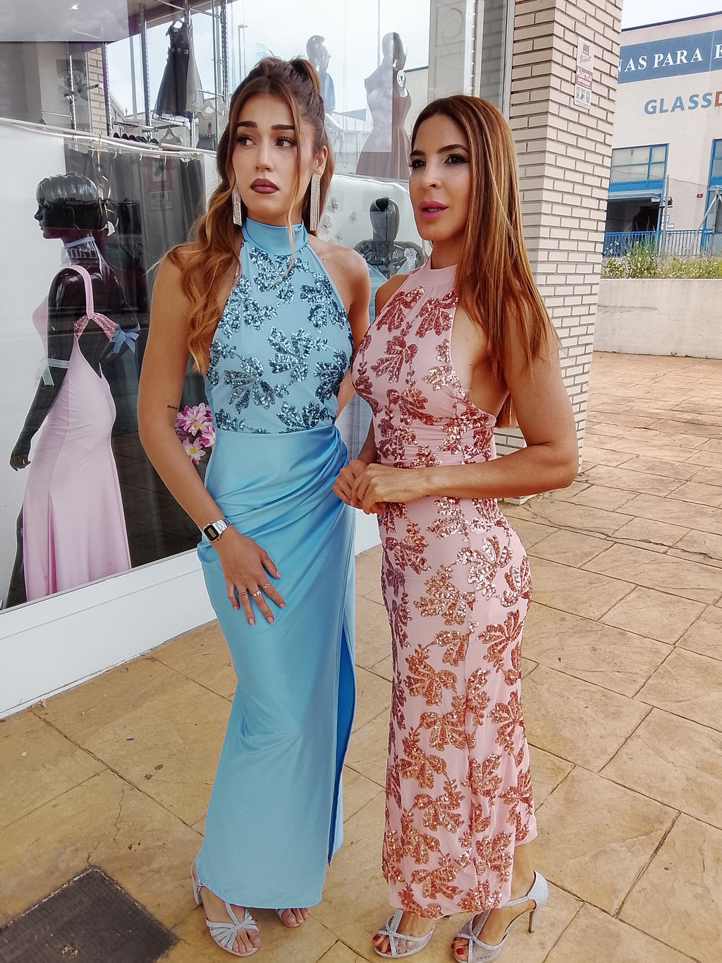 Vestido largo Gisela celeste