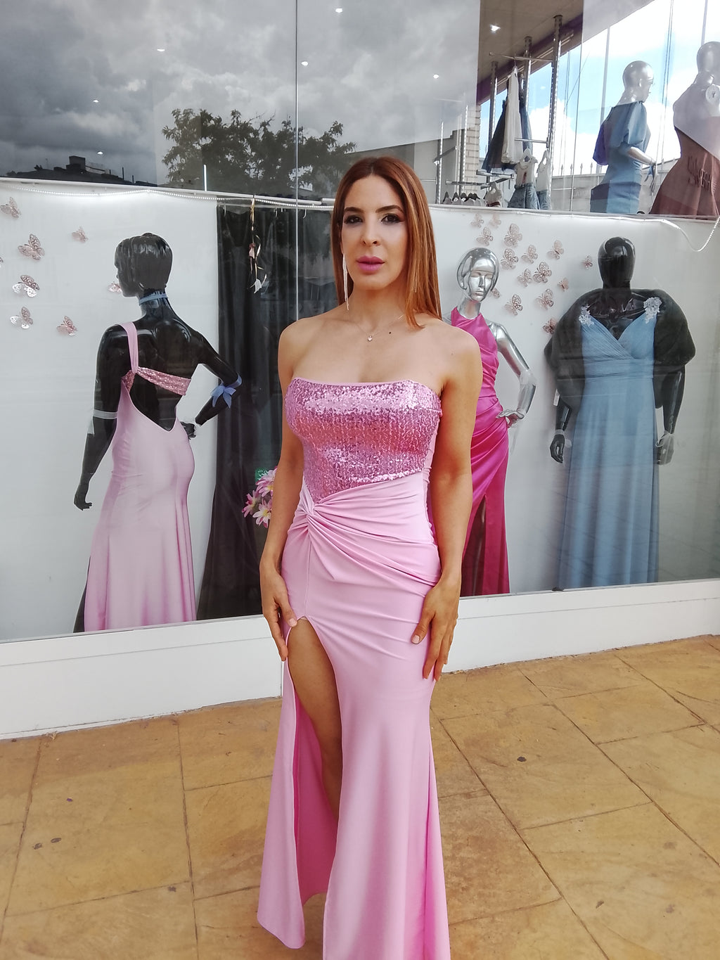 Vestido largo Veroh rosa