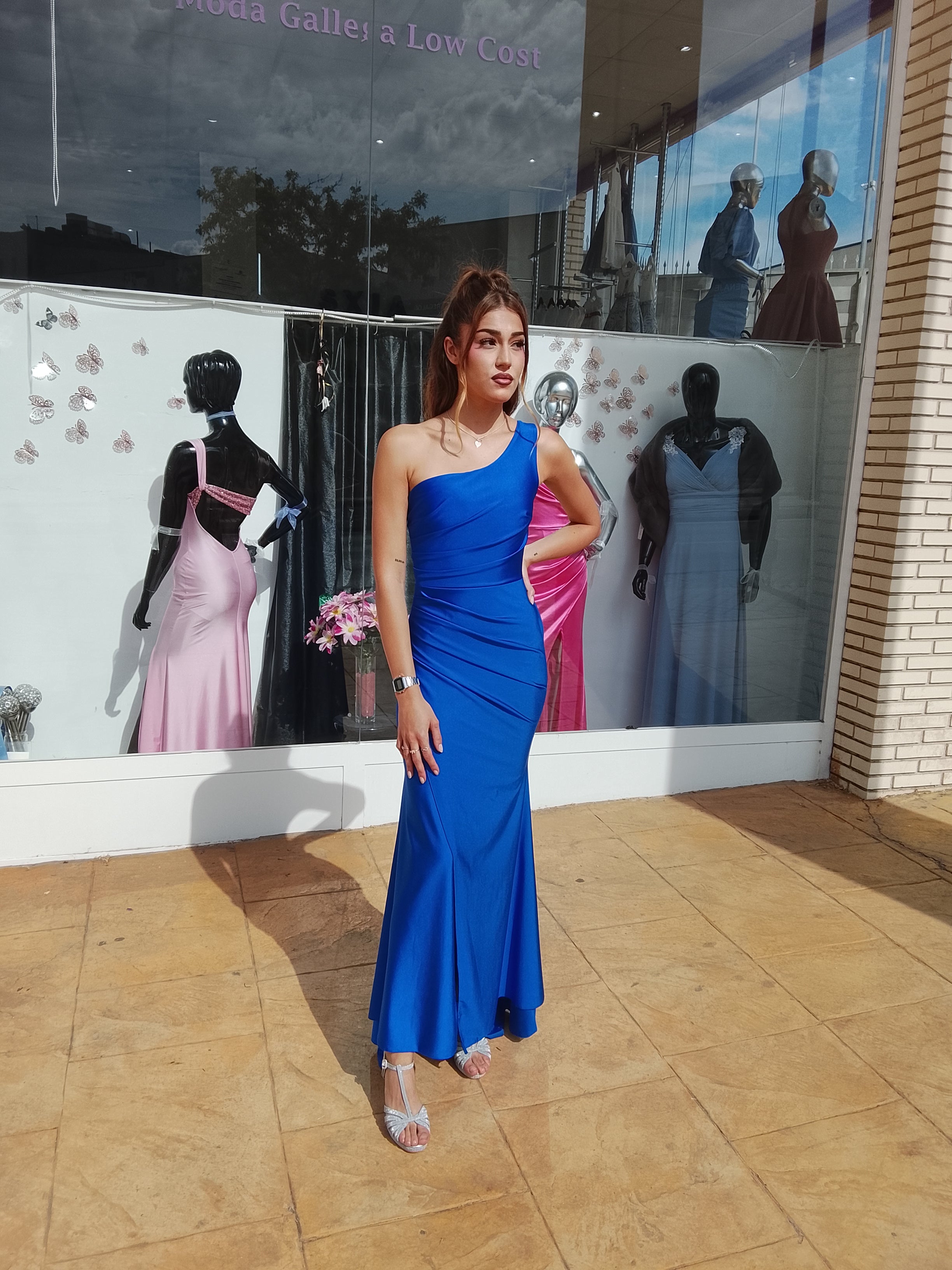 Vestido largo Minerva azulón