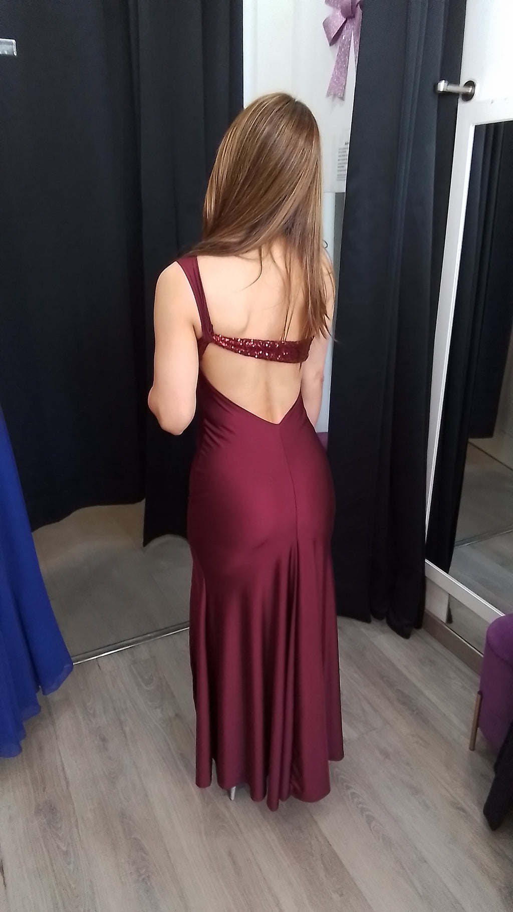 Vestido largo Emilia Burdeos