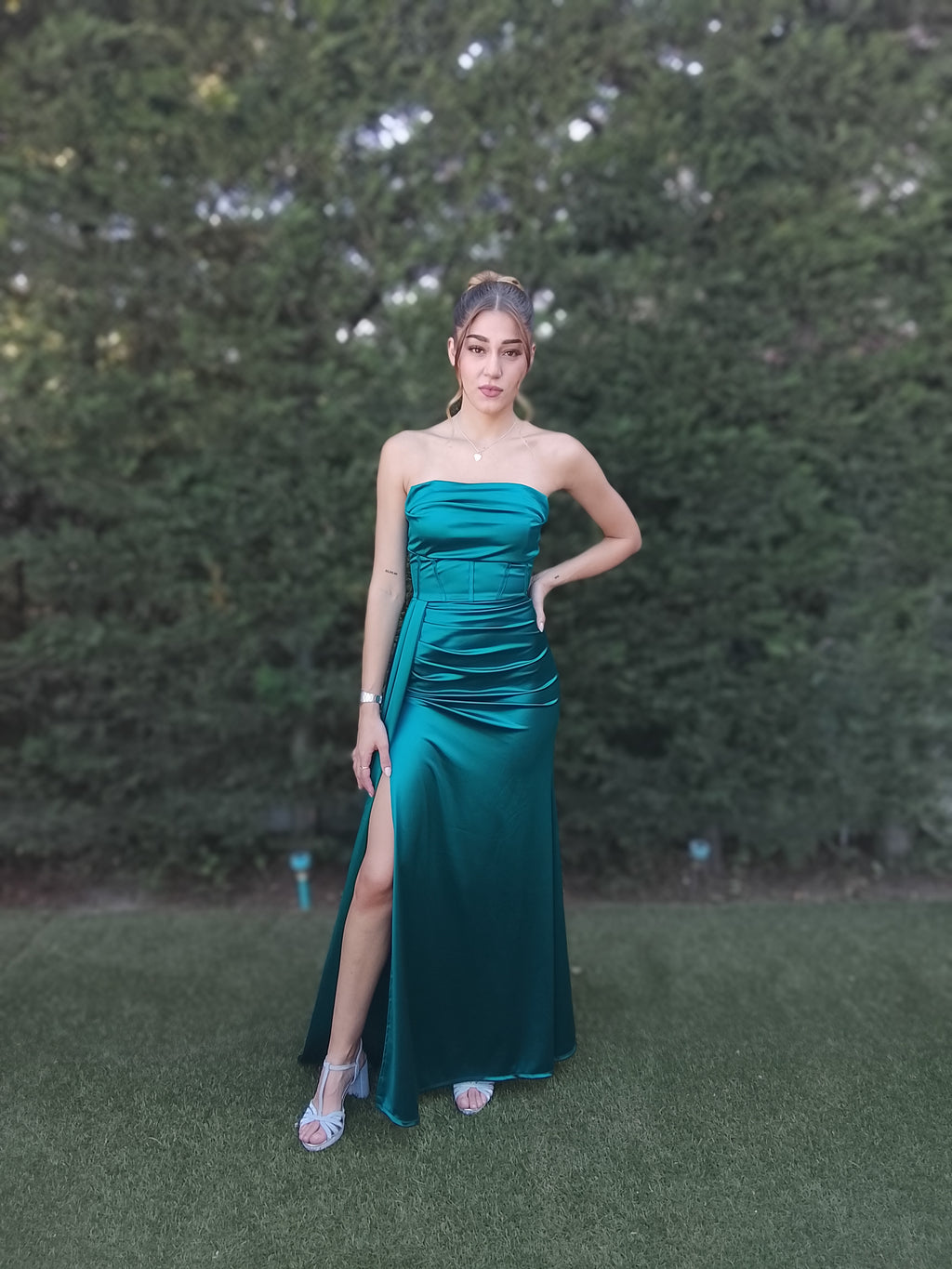 Vestido largo Dafne petróleo