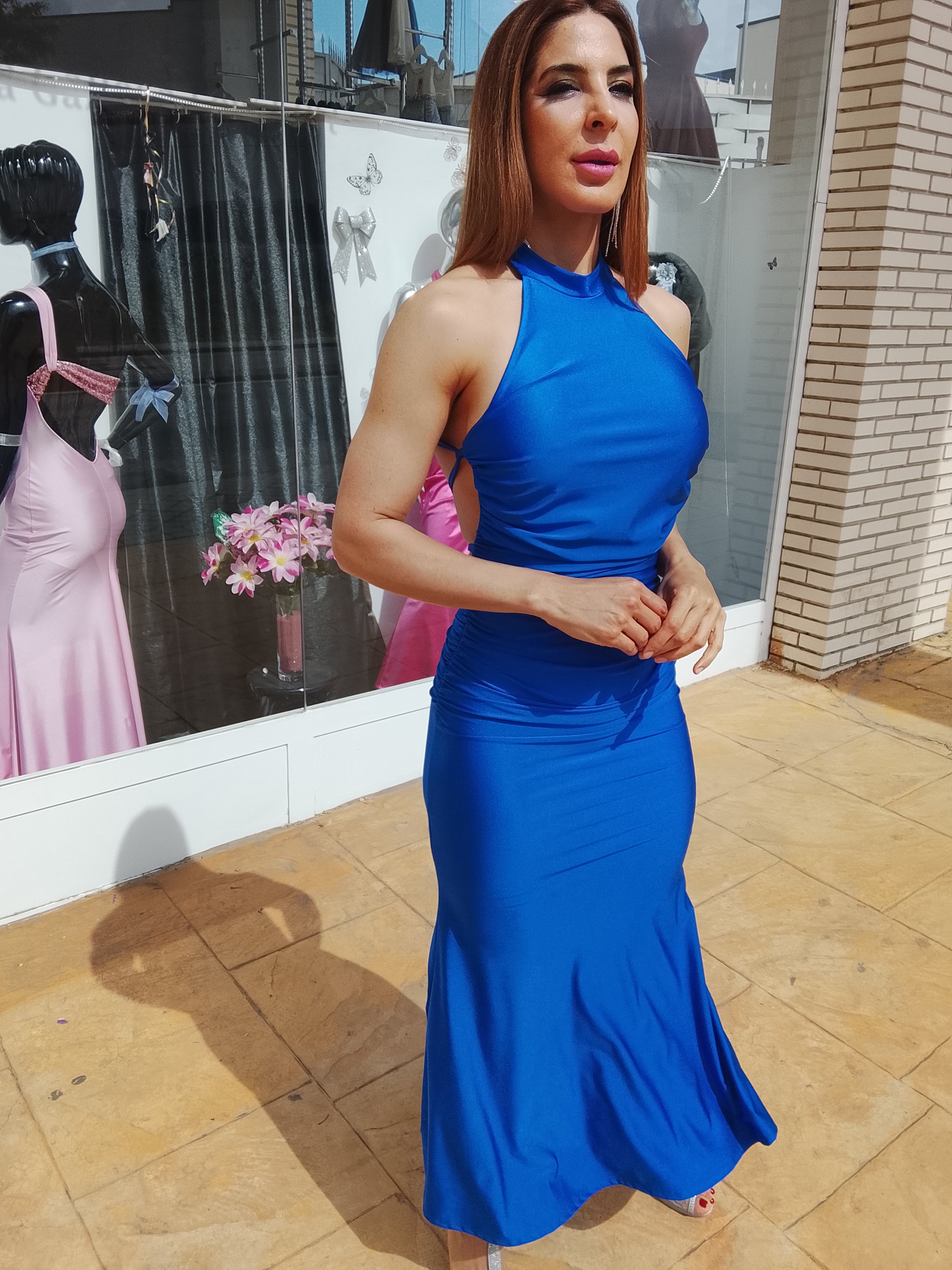 Vestido largo Uxía Azulón
