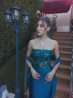 Vestido largo Sicilia petróleo