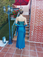 Vestido largo Sicilia petróleo