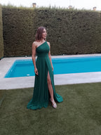 Vestido largo Ithaisa Air Verde botella