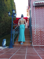 Vestido largo Uxía  Menta