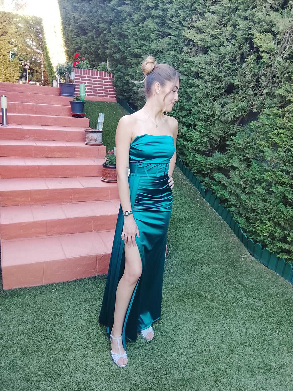 Vestido largo Dafne petróleo