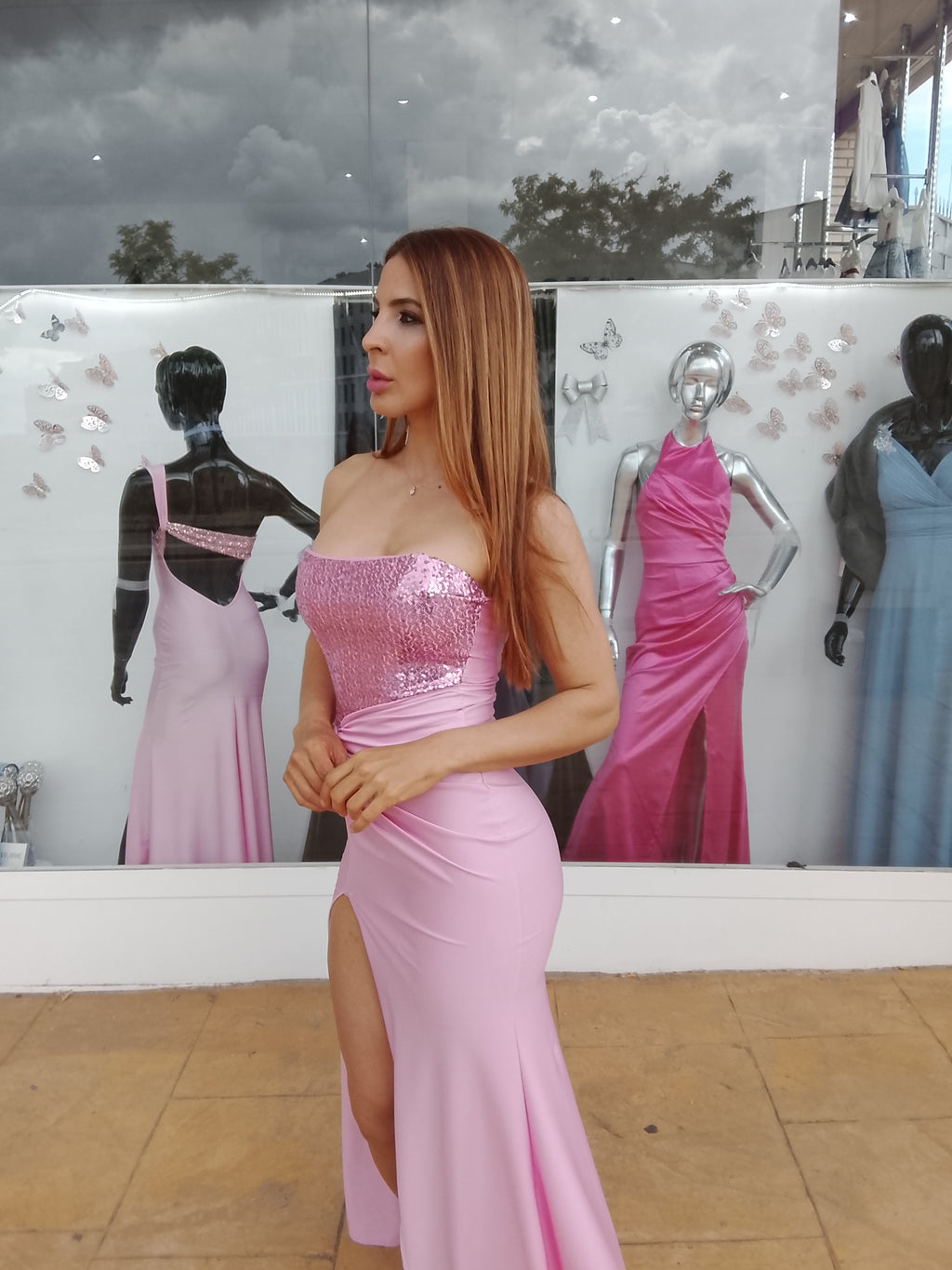 Vestido largo Veroh rosa