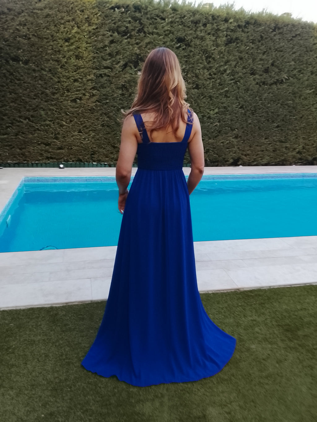 Enma dress, open, royal blue
