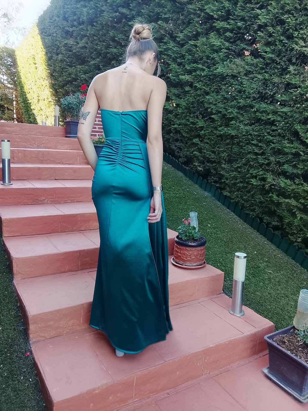 Vestido largo Dafne petróleo