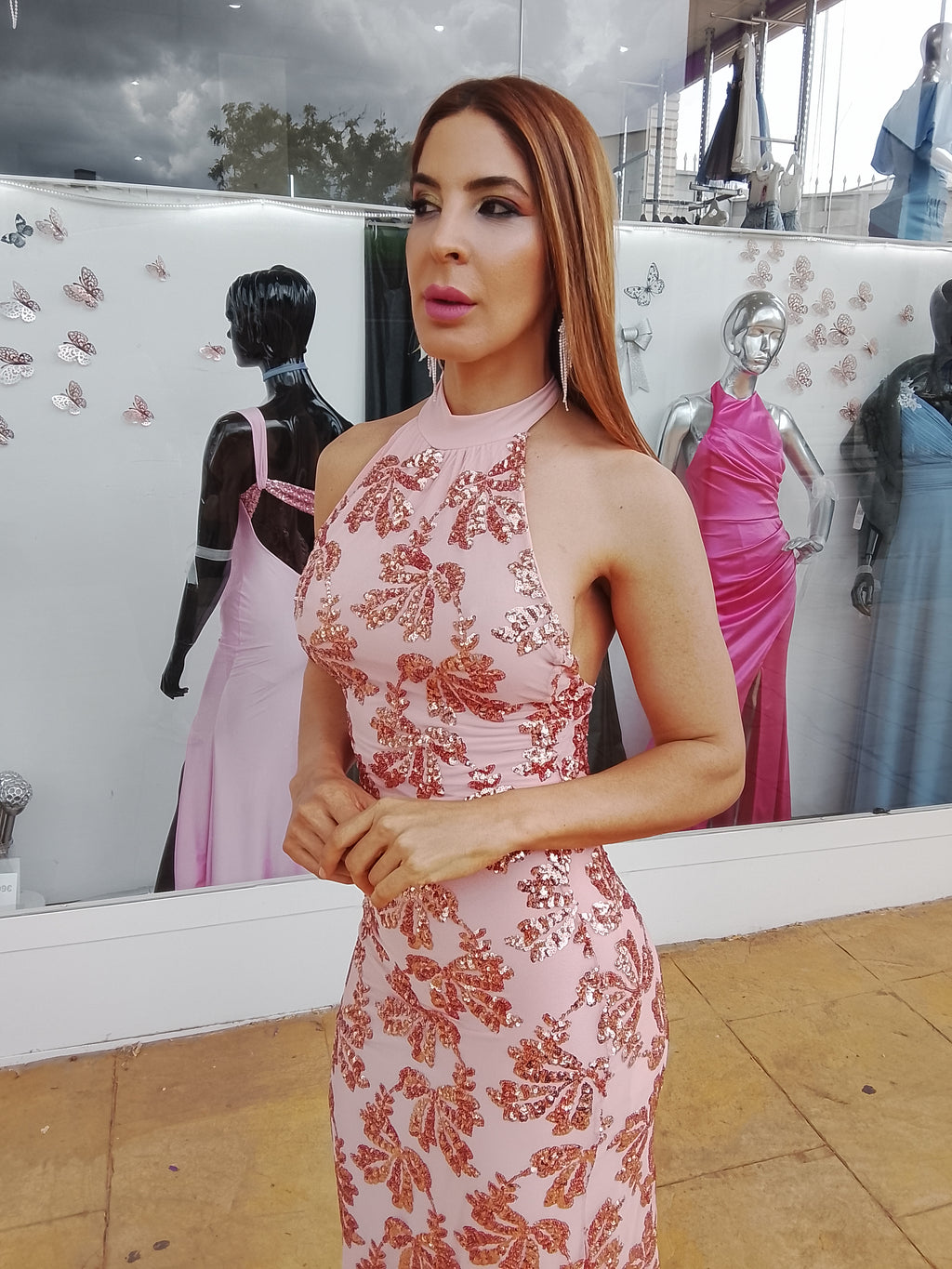 Vestido largo Agatha rosa