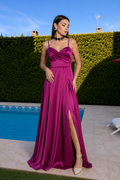 Vestido largo Antía Tiras cereza