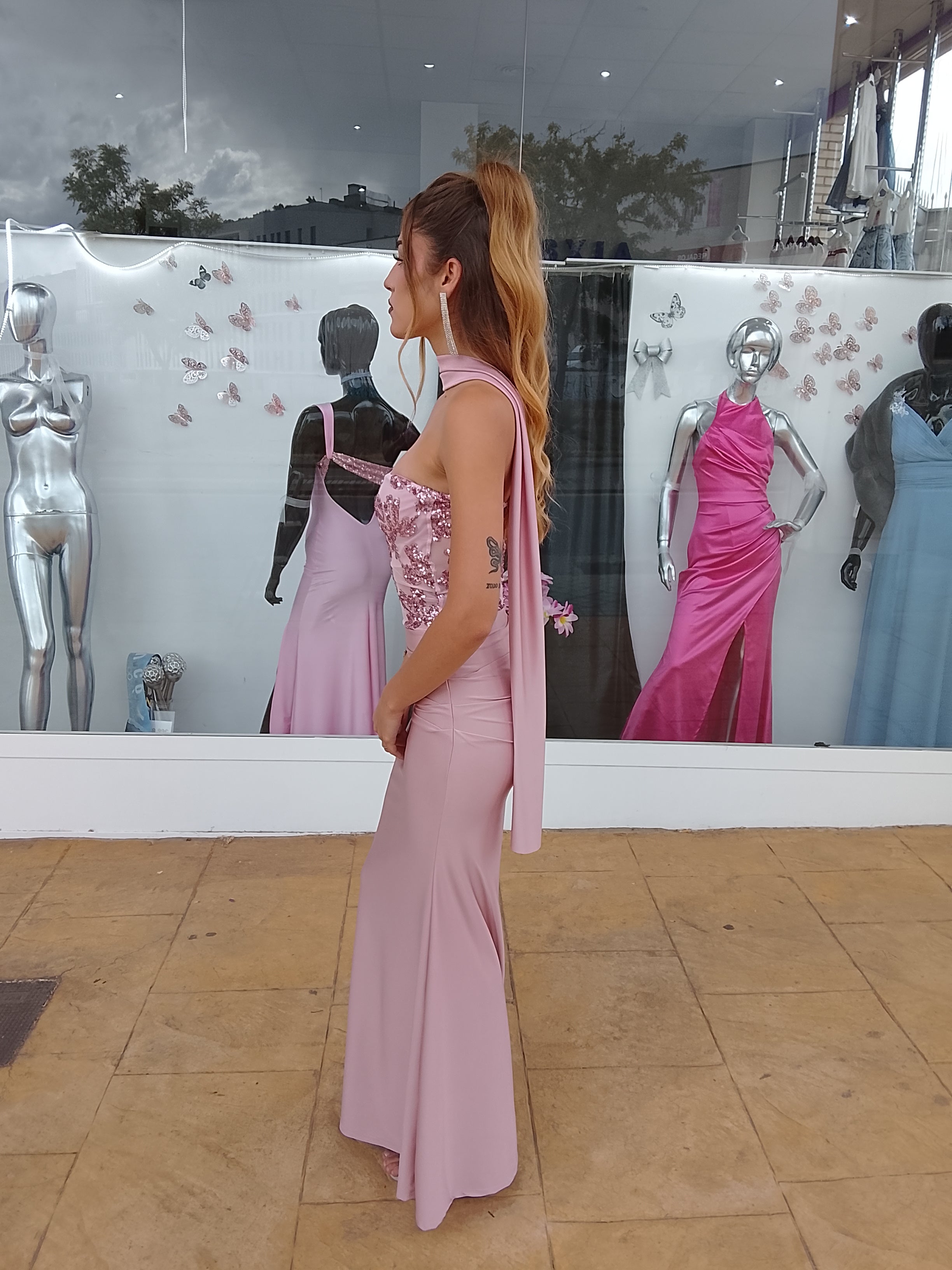 Vestido largo Sicilia Rosa