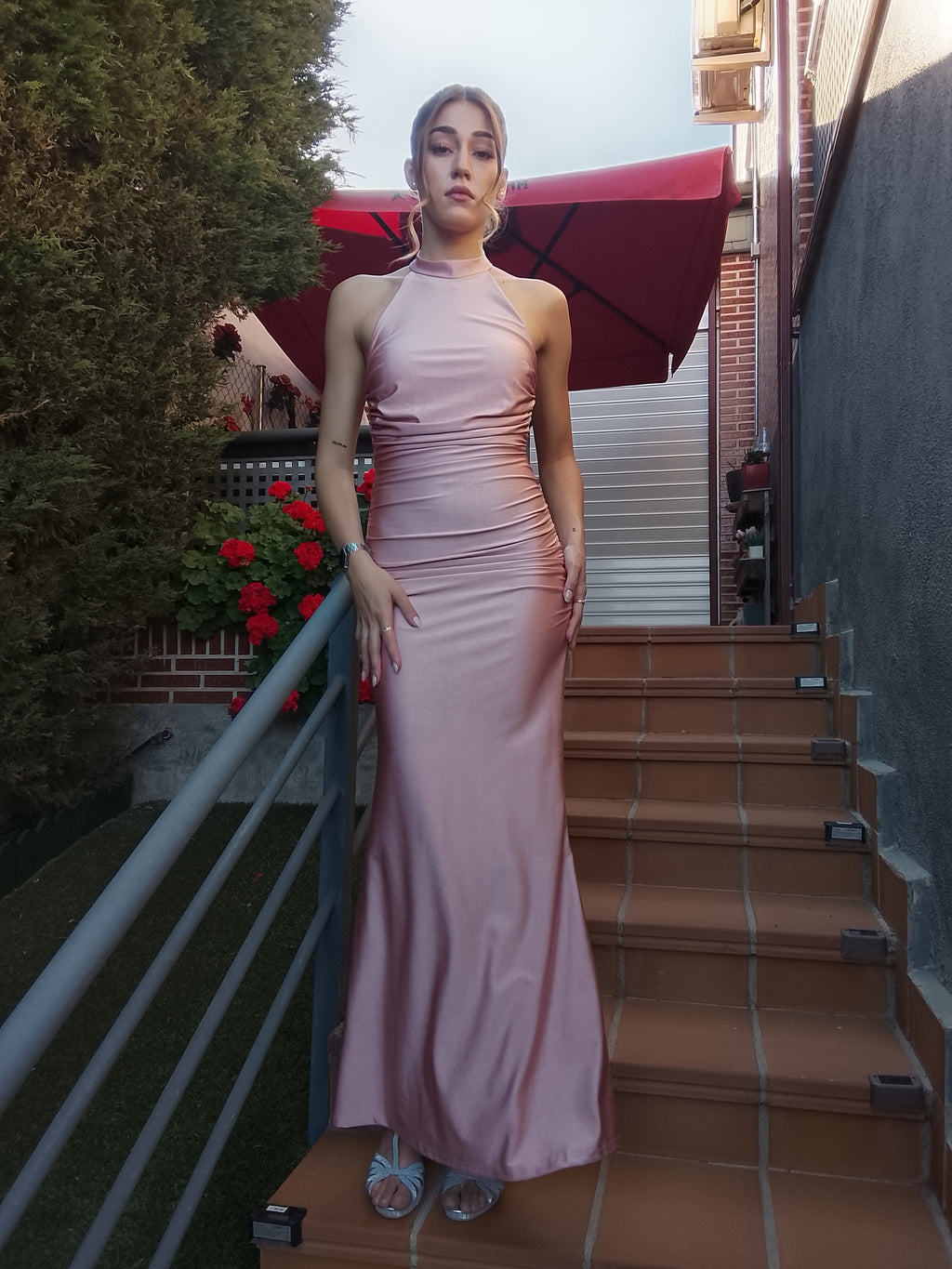 Vestido largo Uxía Rosa