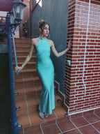 Vestido largo Uxía  Menta