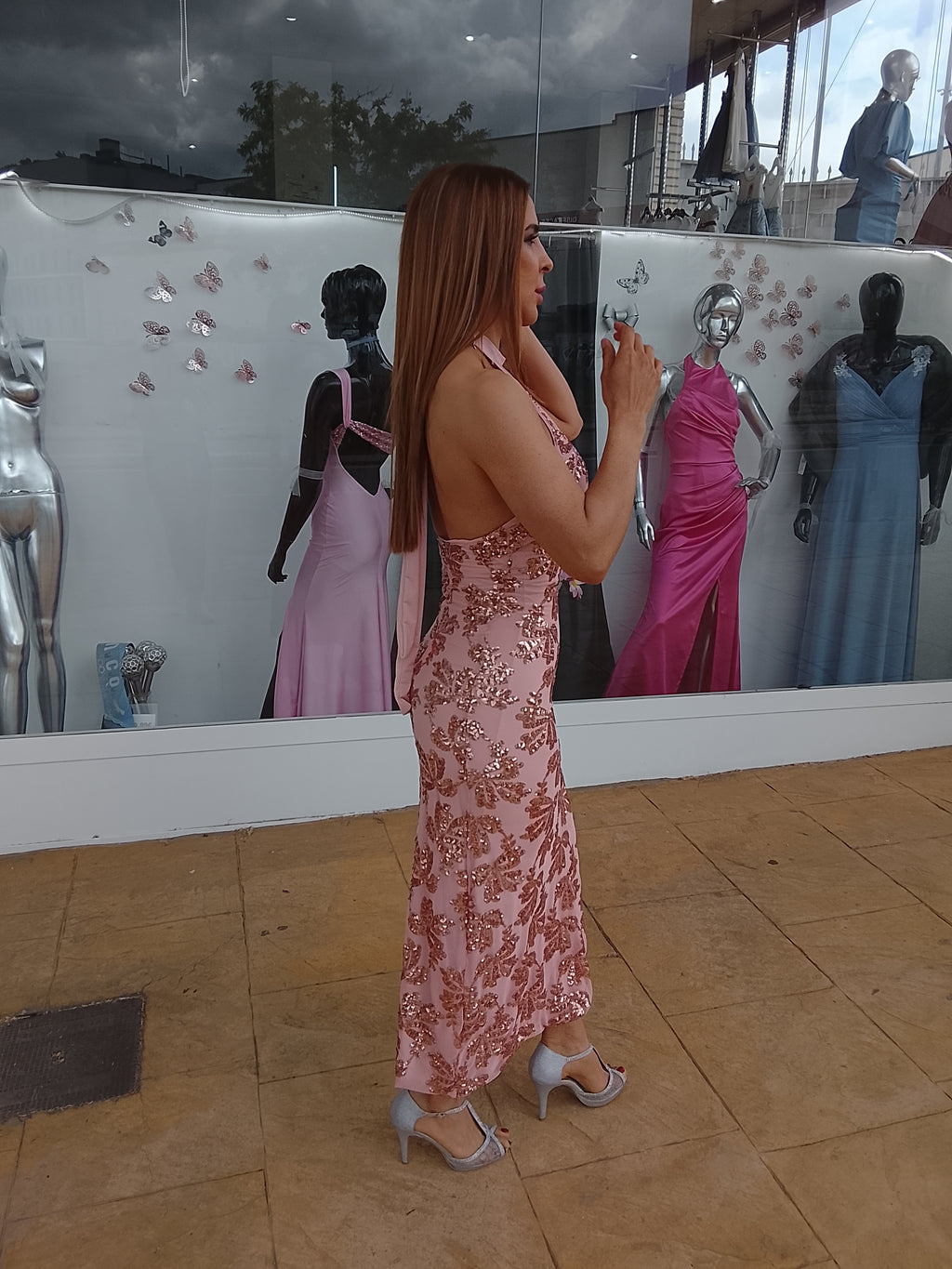 Vestido largo Agatha rosa