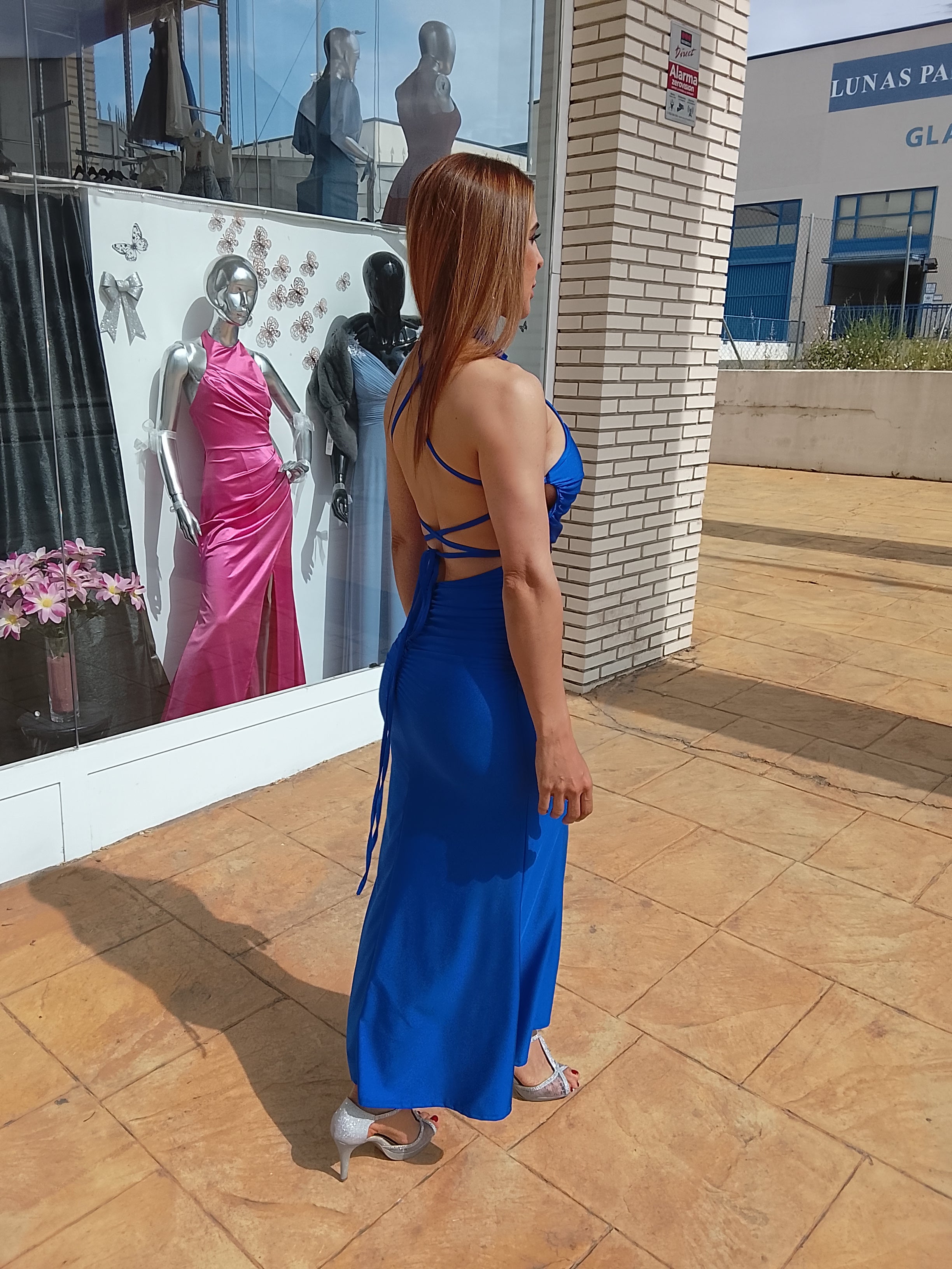 Vestido largo Uxía Azulón