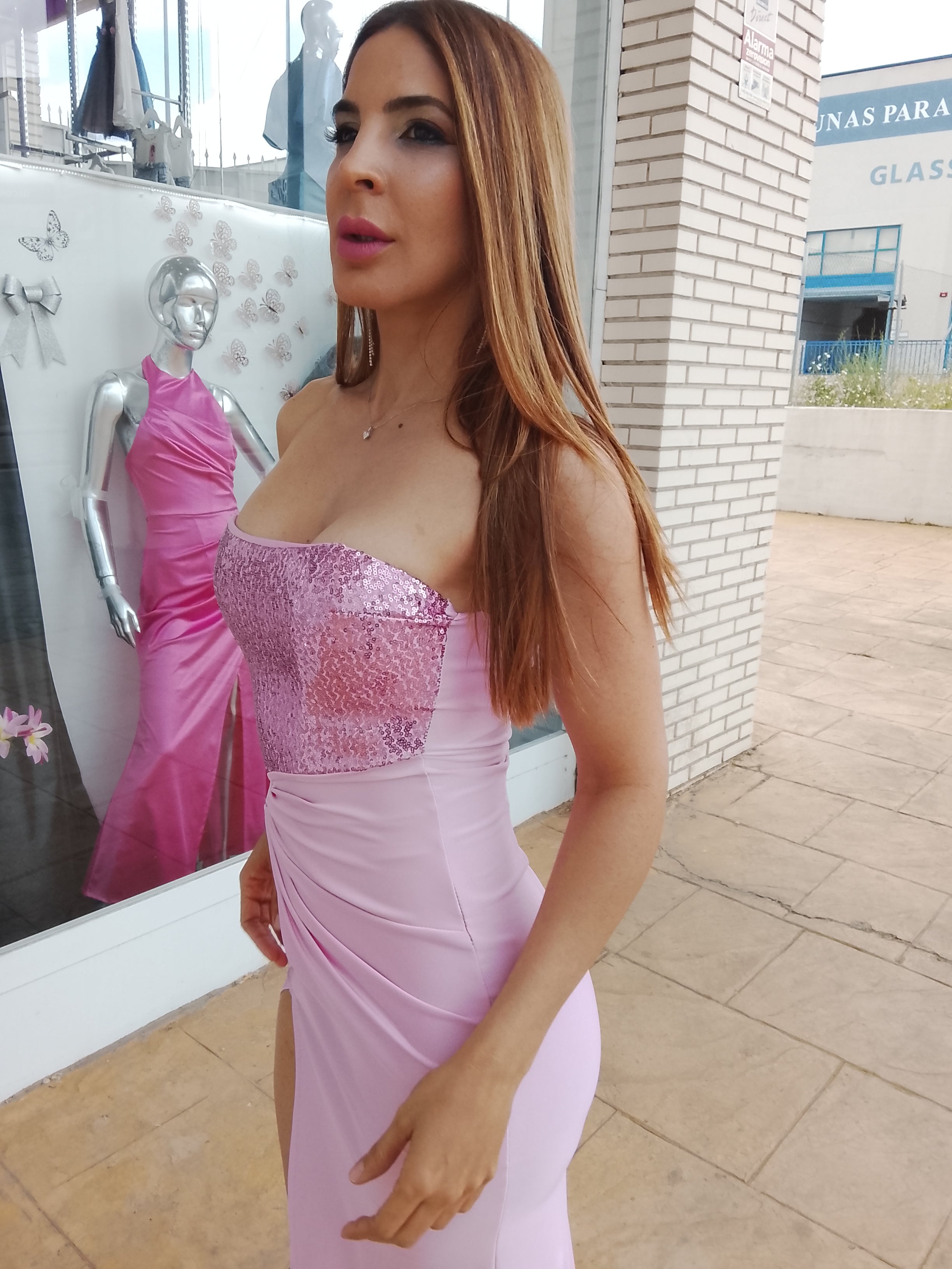 Vestido largo Veroh rosa