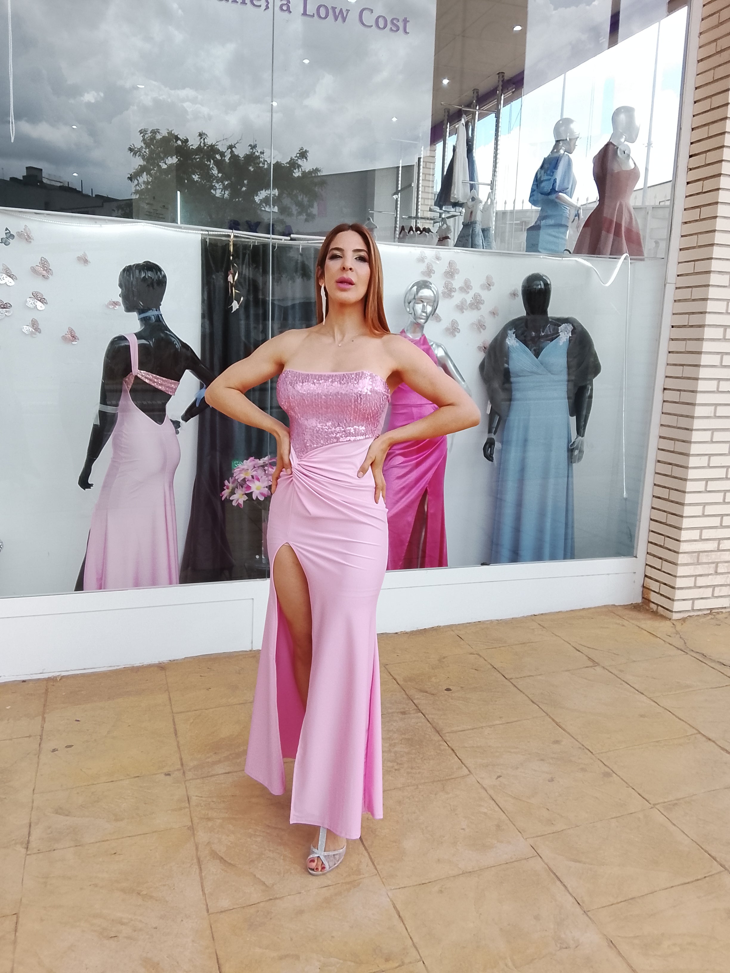 Vestido largo Veroh rosa