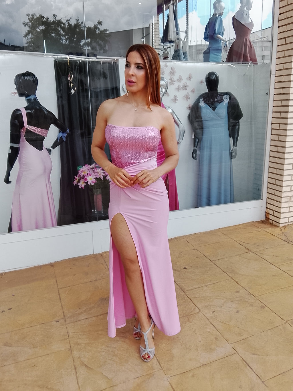 Vestido largo Veroh rosa