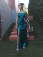 Vestido largo Dafne petróleo