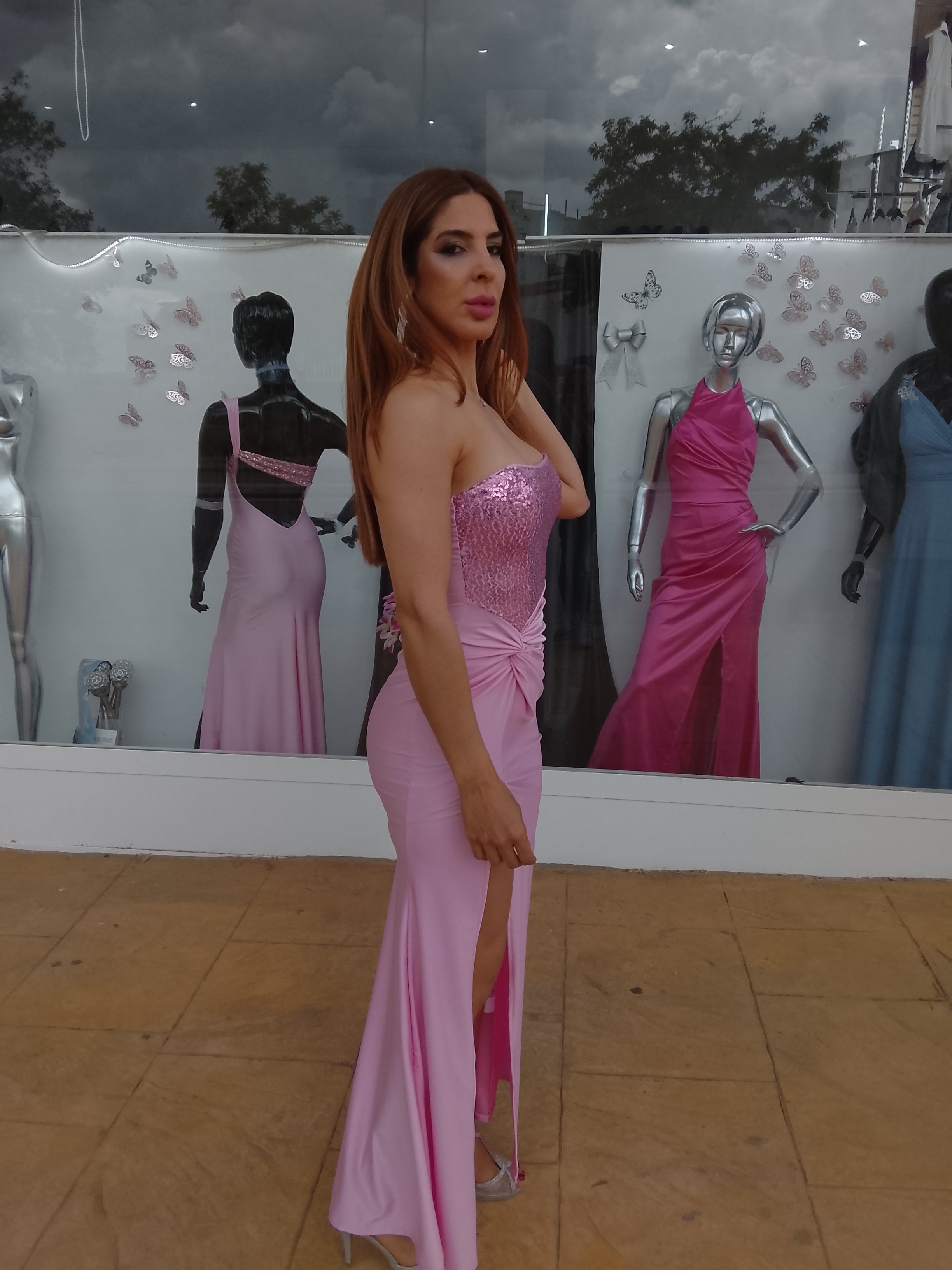 Vestido largo Veroh rosa