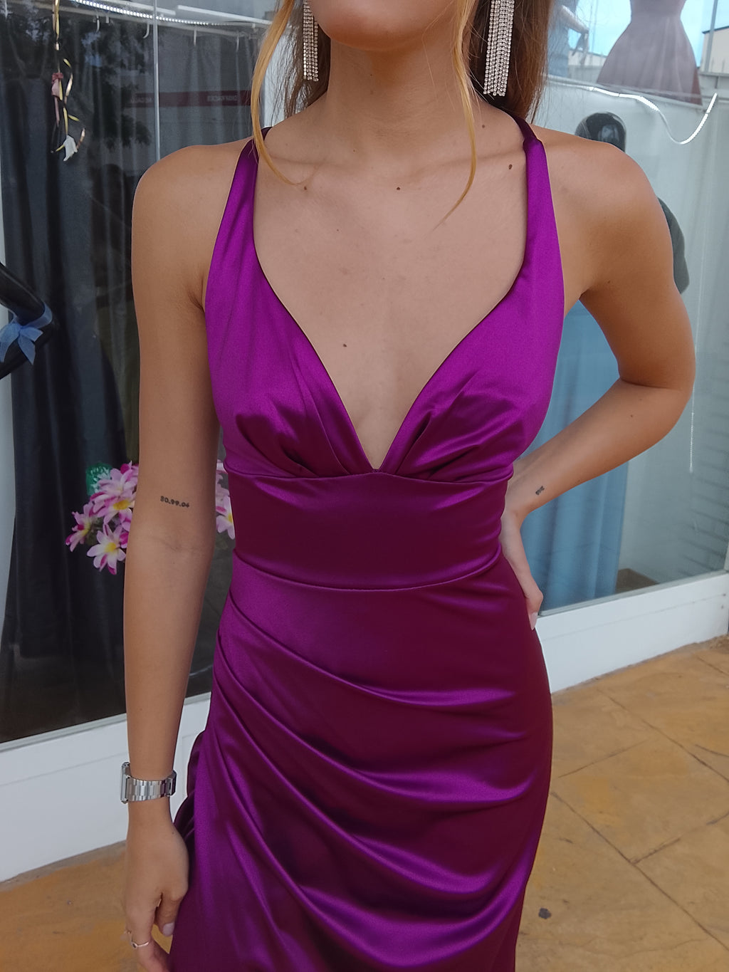 Vestido largo Jay cereza