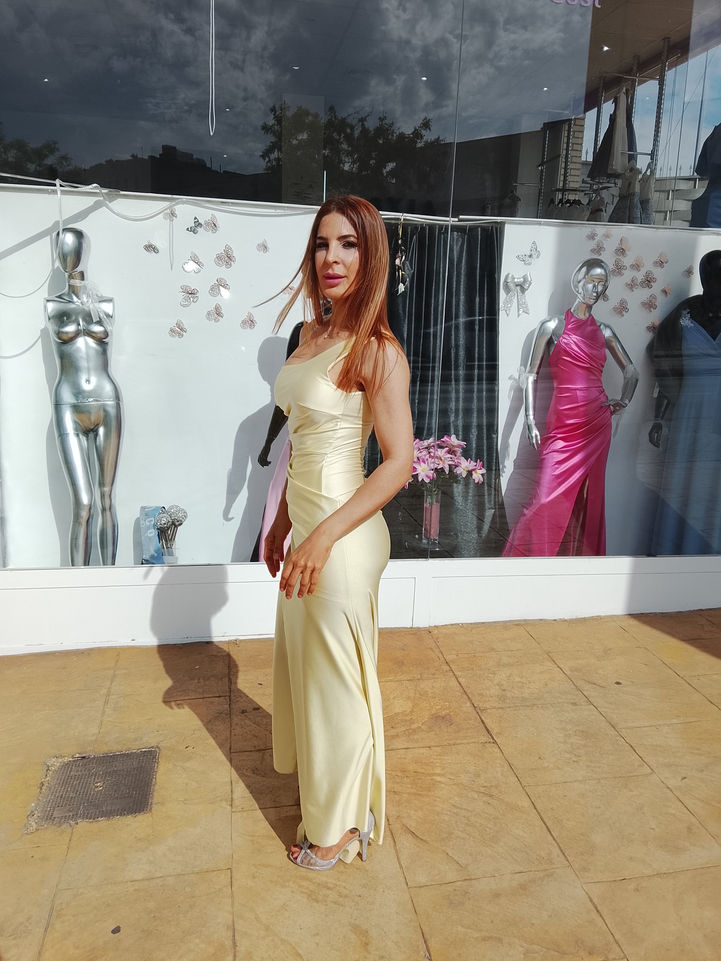 Vestido largo Minerva Mantequilla