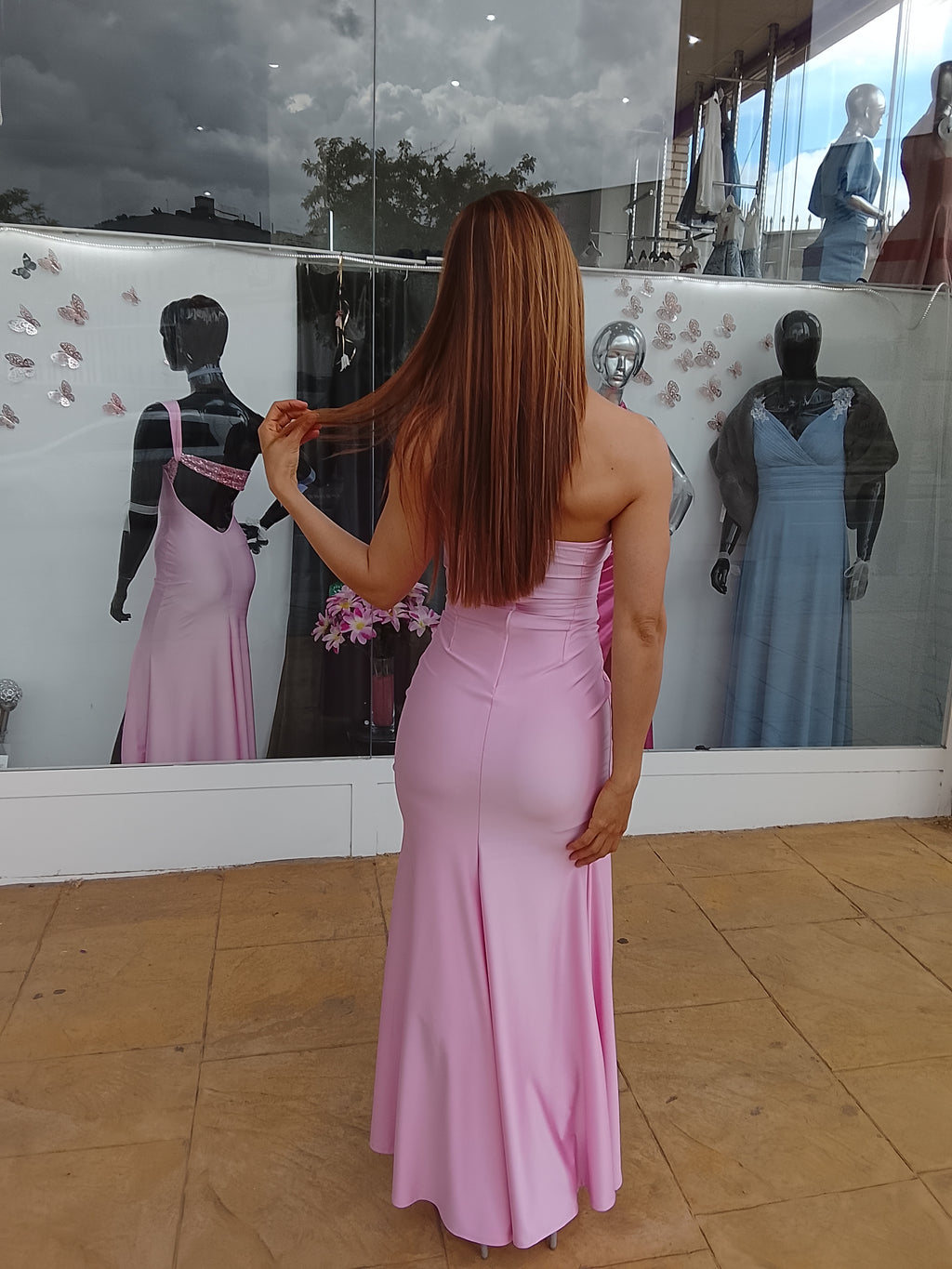 Vestido largo Veroh rosa