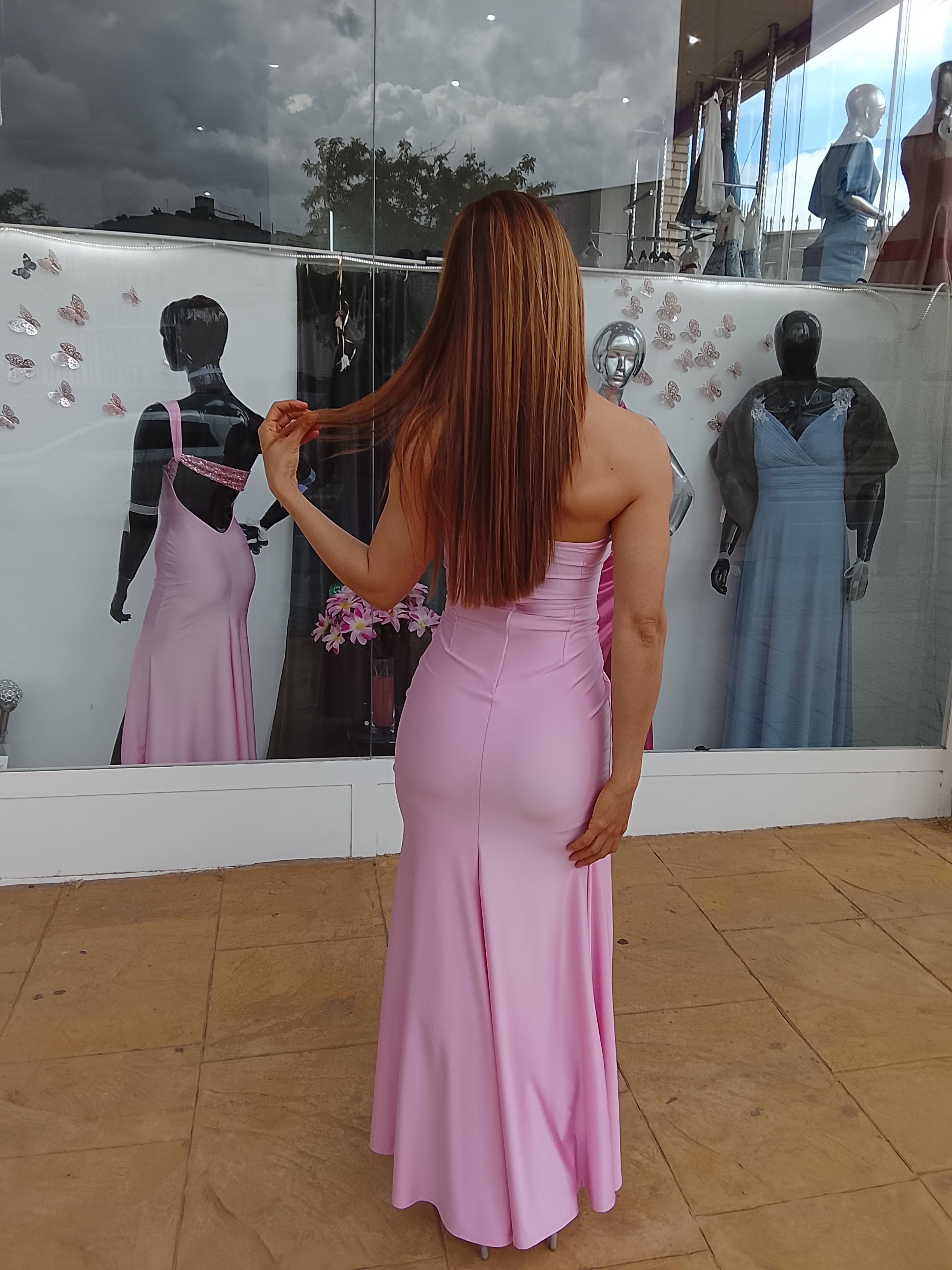 Vestido largo Veroh rosa
