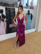 Vestido largo Jay cereza