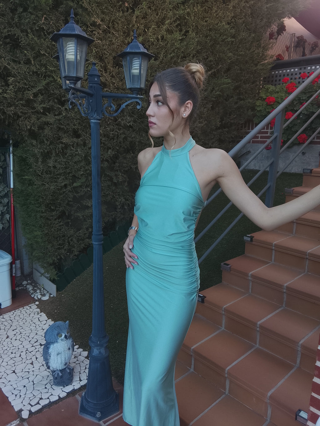 Vestido largo Uxía  Menta