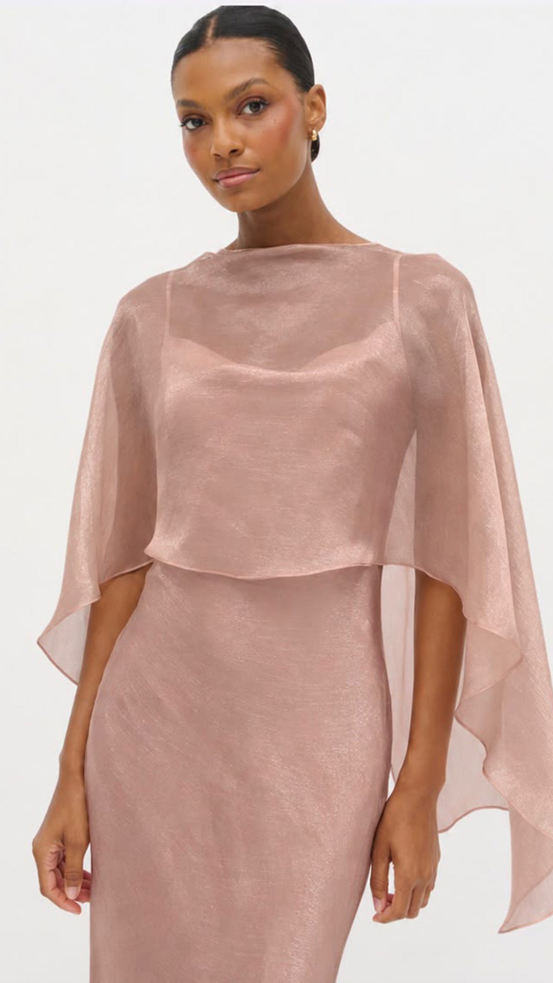 Capa organza satinada Visón