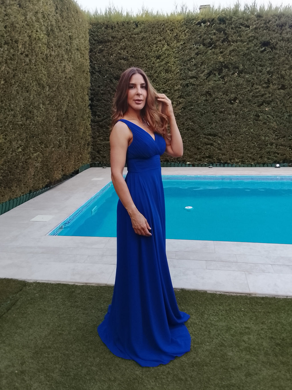 Enma dress, open, royal blue