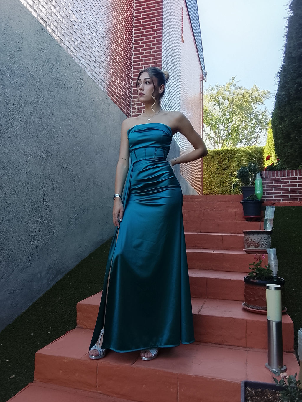 Vestido largo Dafne petróleo