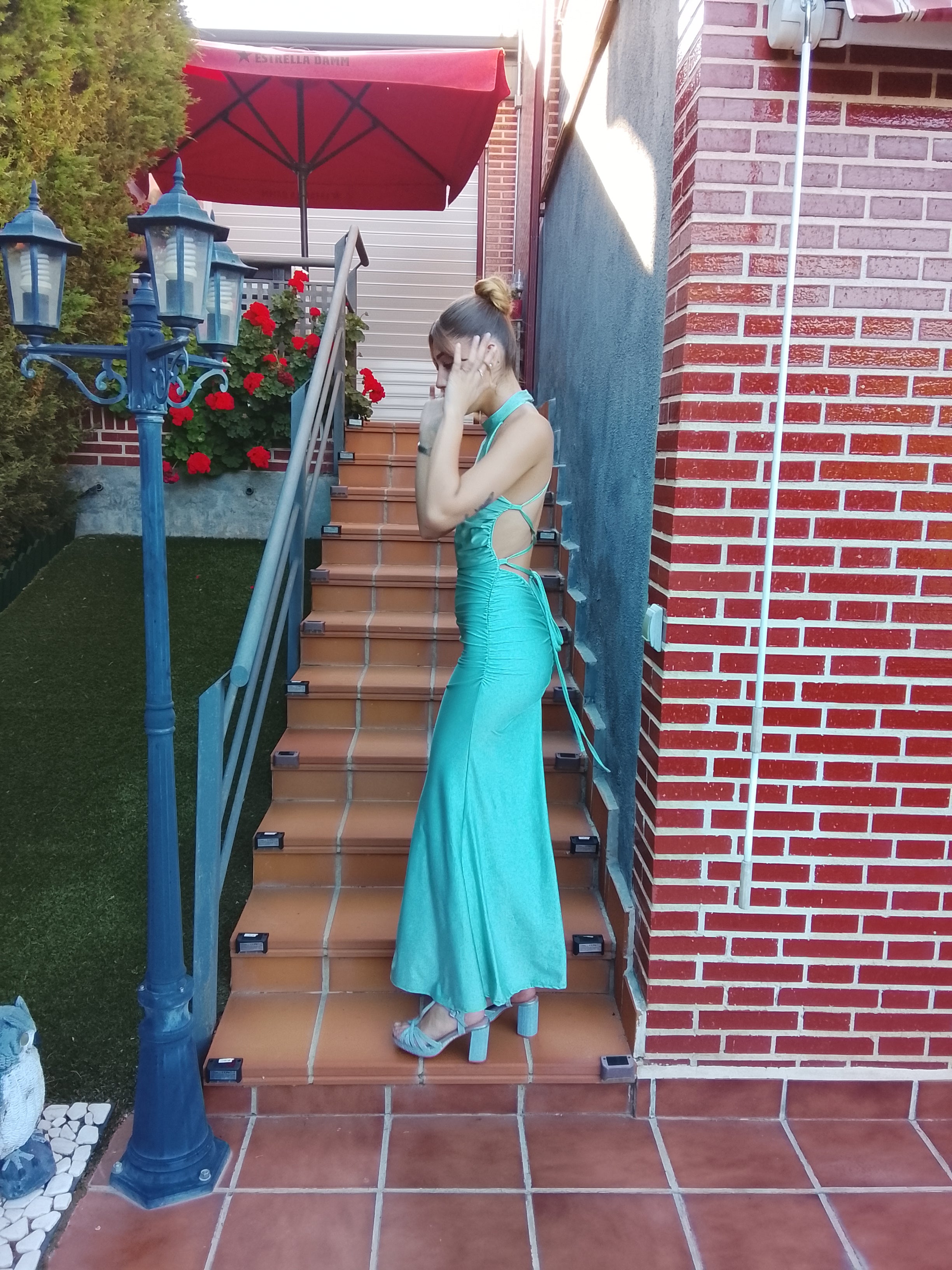 Vestido largo Uxía  Menta