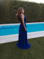 Enma dress, open, royal blue