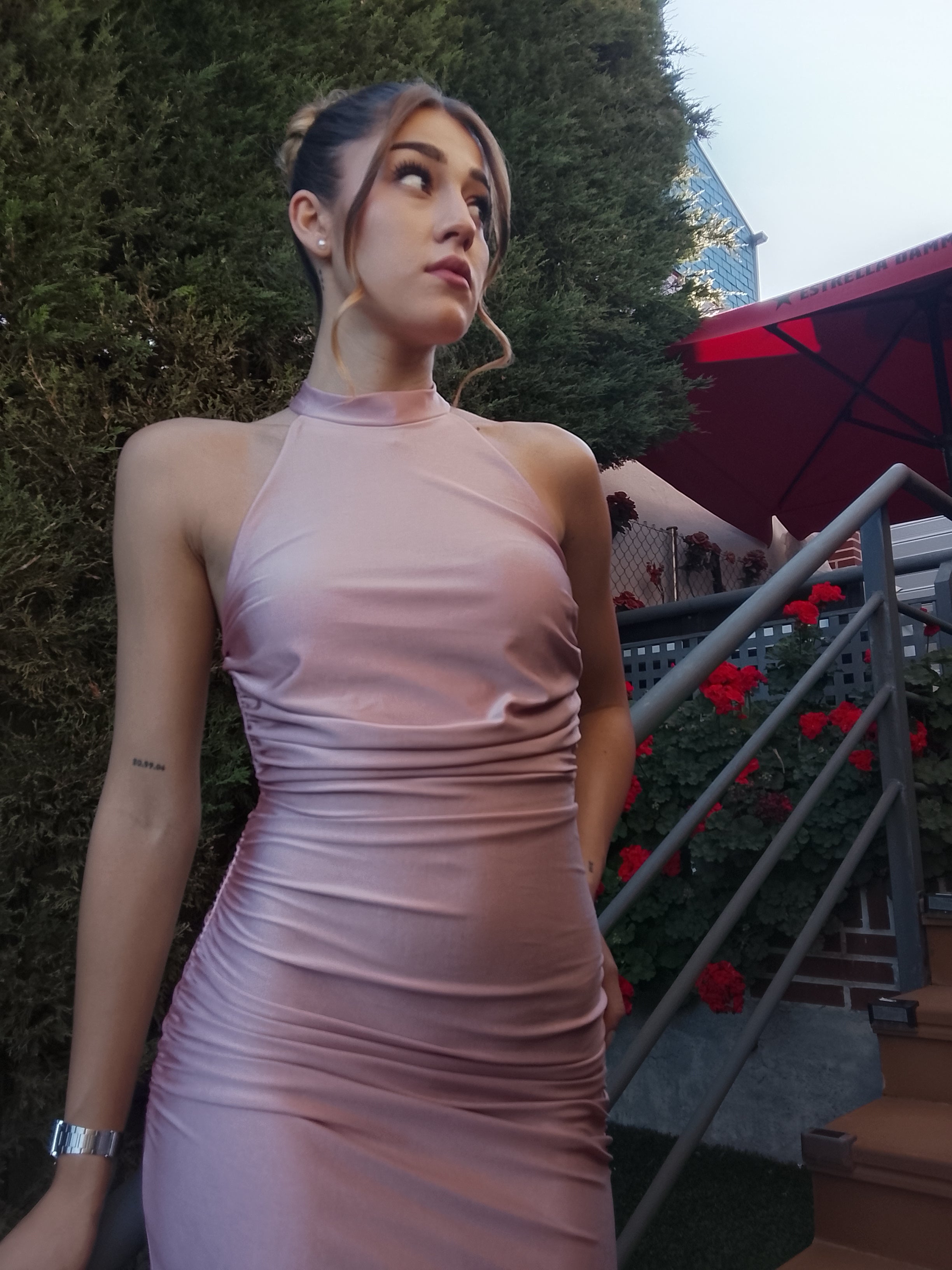 Vestido largo Uxía Rosa