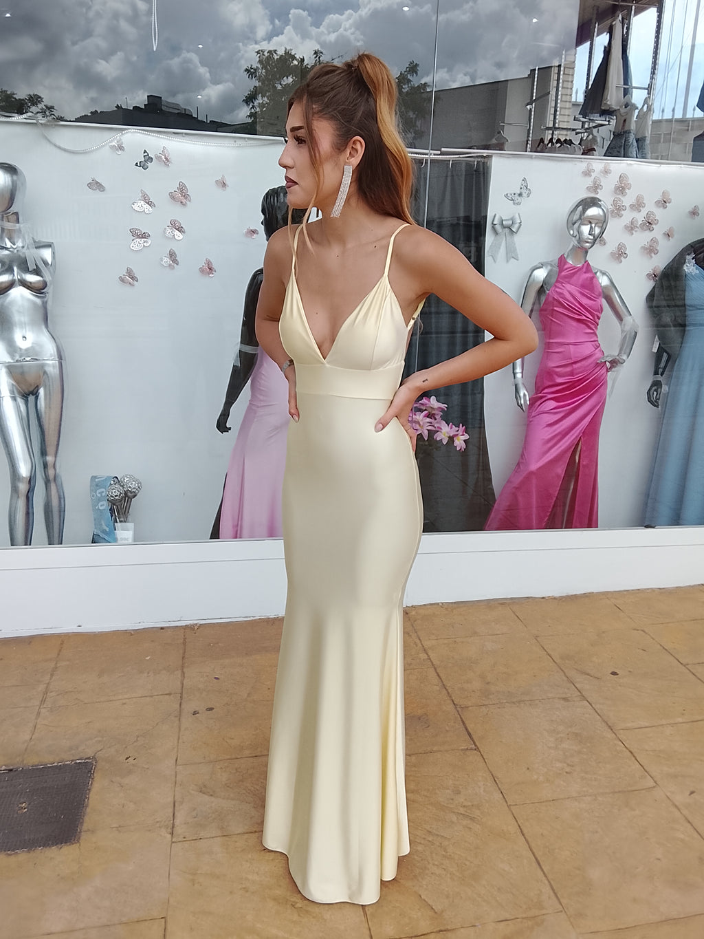 Vestido largo Gossip mantequilla