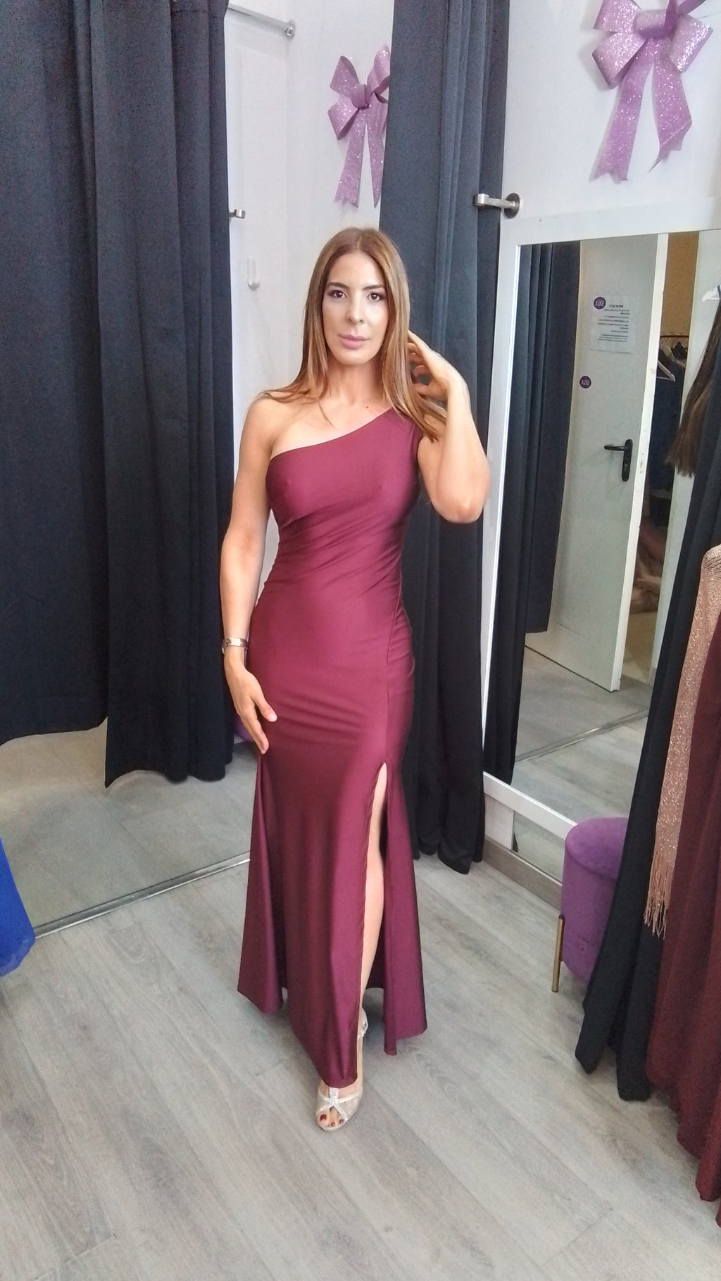 Vestido largo Emilia Burdeos