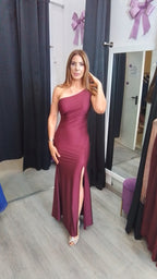 Vestido largo Emilia Burdeos