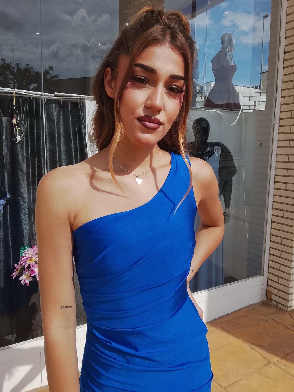 Vestido largo Minerva azulón
