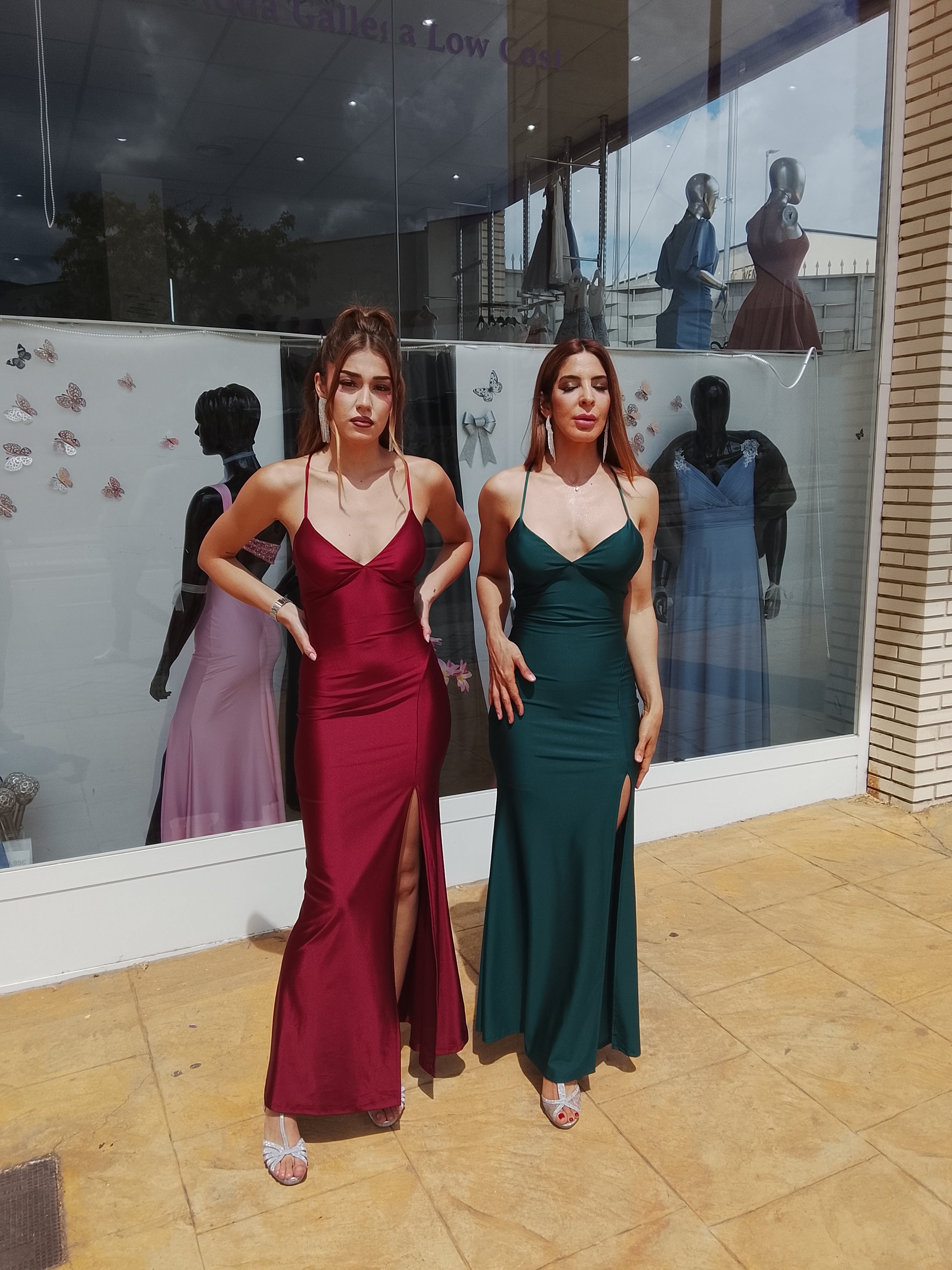 Vestido largo Noa burdeos