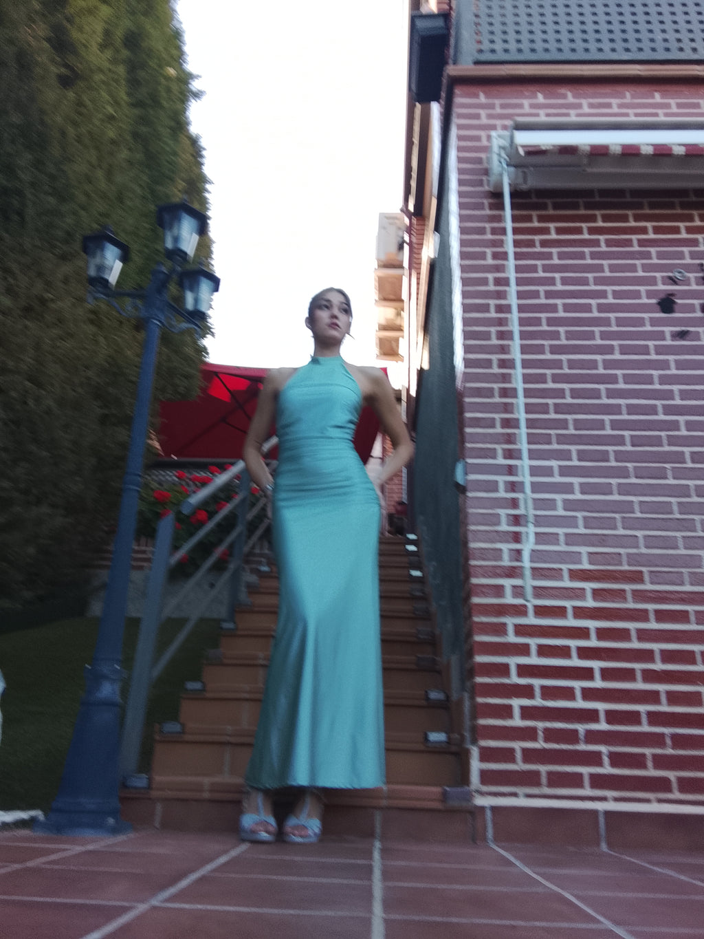 Vestido largo Uxía  Menta