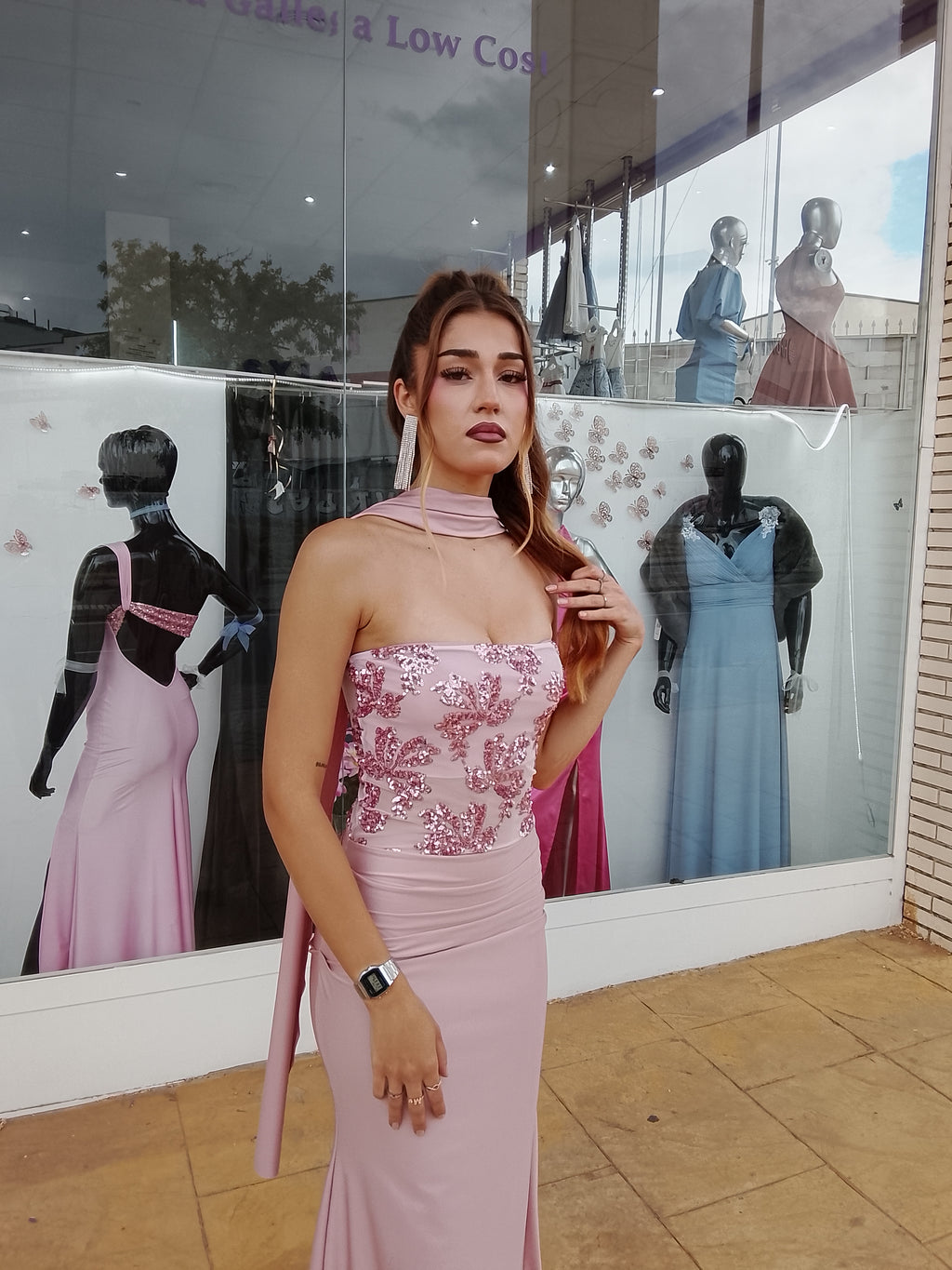 Vestido largo Sicilia Rosa