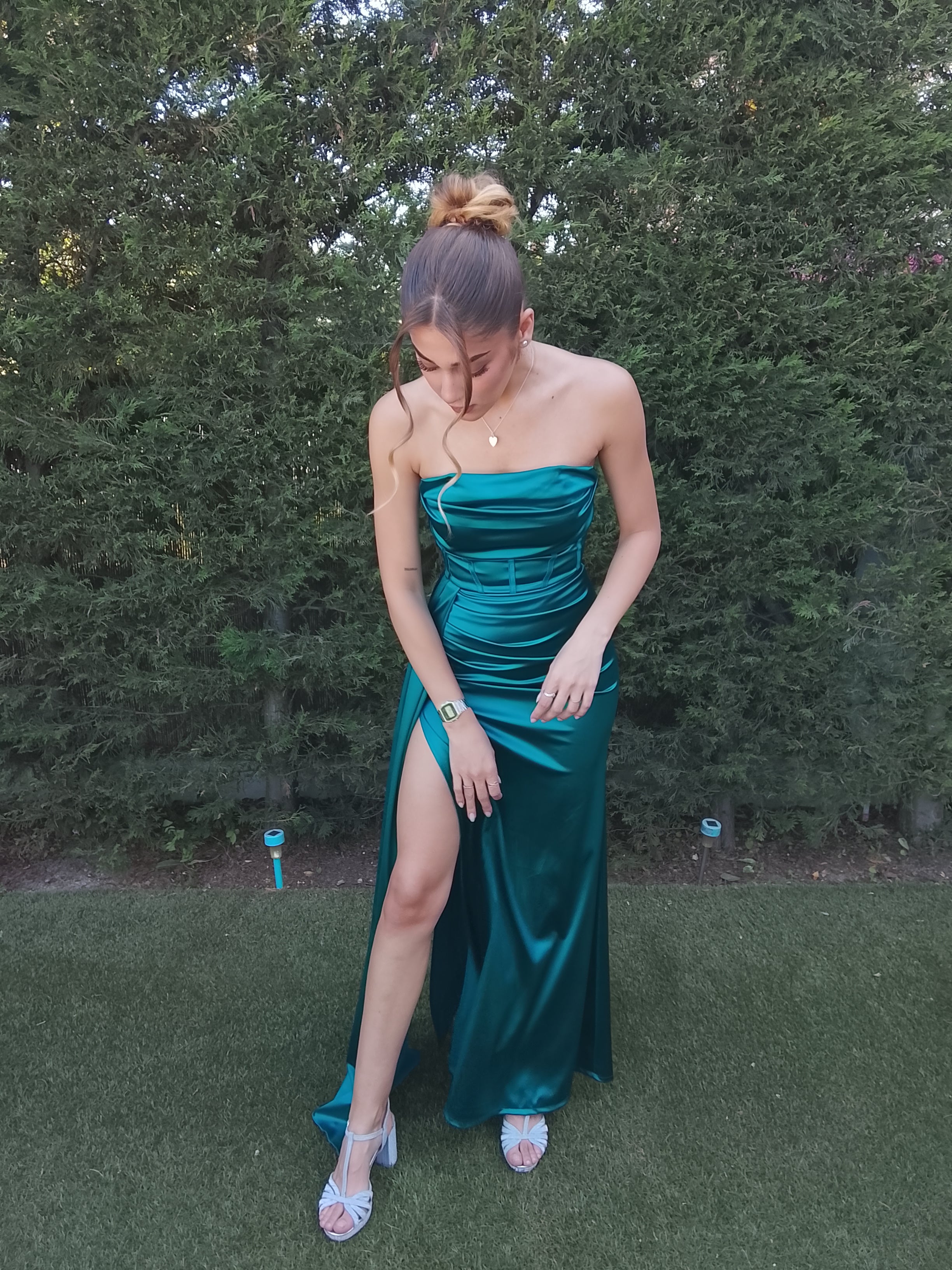 Vestido largo Dafne petróleo