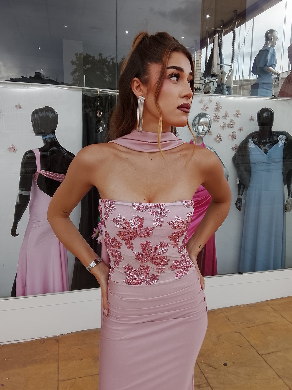 Vestido largo Sicilia Rosa